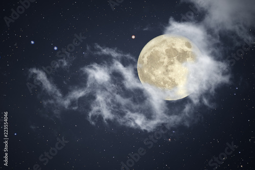 Full moon night sky