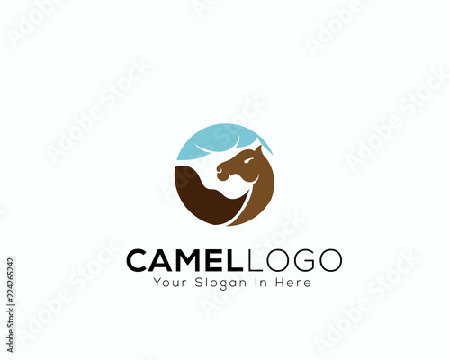 Circle camel logo travel art © ShiipArts
