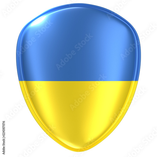 3d rendering of an Ukraine flag icon. © erllre