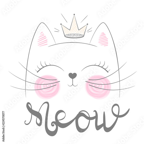 cute-cat-meow-illustration-funny-princess-and-crown-for-print-t-shirt-hand-drawn-style