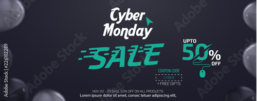 Cyber Monday Social Media Sale Banner Ad Vector Template Design