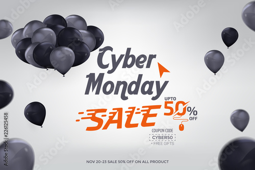 Cyber Monday Sale Banner Ad Vector Template Design