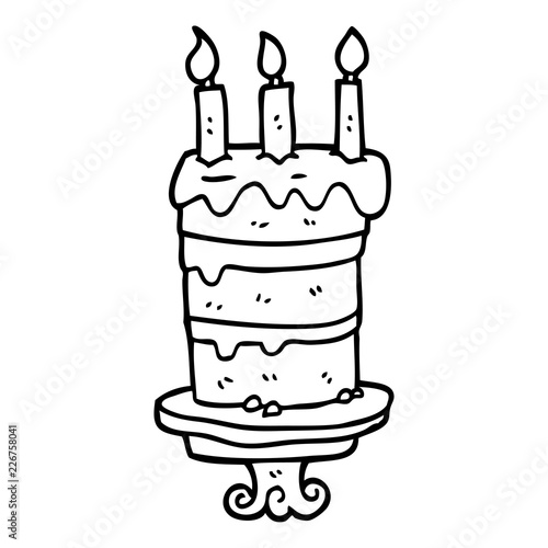 Line Drawing Cartoon Birthday Cake Buy Photos Ap Images Detailview