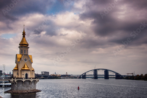 Saint Nicolas Church on the water Kyiv Ukraine 2018 © vector_master