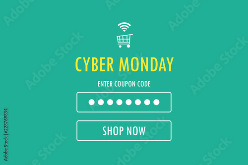 Cyber monday sale web page banner, background, shopping online sale concept