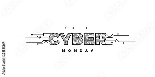 Cyber Monday. Promotional online sale event.
