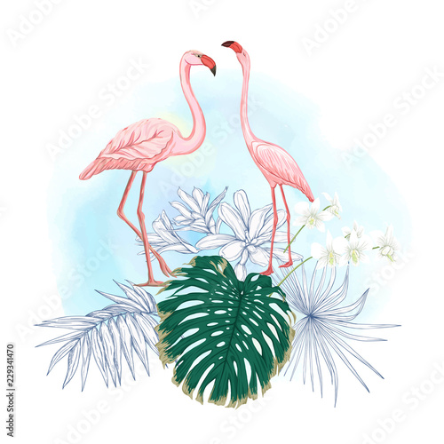 a-composition-of-tropical-plants-palm-leaves