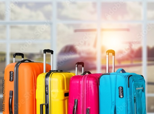 Luggage bags on background, travel concept
