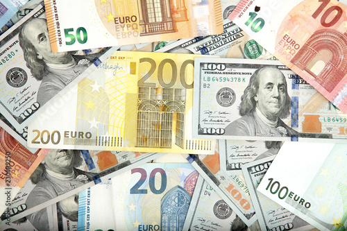Close Up Of American Us Dollars And Euros Photos Ap Images Close Up Of American Us Dollars And Euros