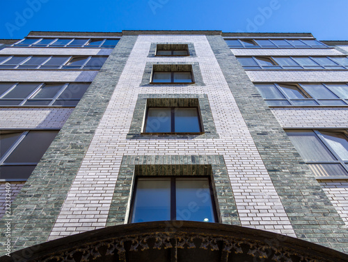 Fragment Of The Facade A Modern Five Story Brick Apartment Fragment Of The Facade A Modern Five Story Brick Apartment Building
