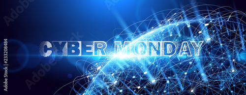 Cyber Monday Online Sale Event. Vector Technology illustration