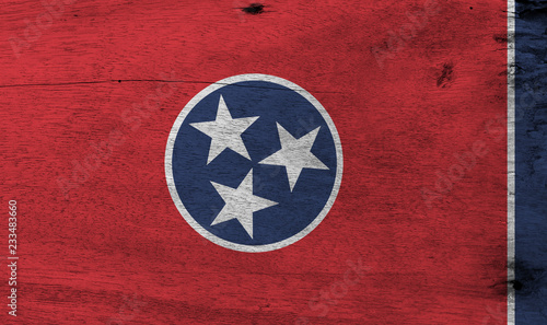 Flag Of Tennessee On Wooden Plate Background Grunge Flag Of Tennessee On Wooden Plate Background Grunge Texture A Blue Circle