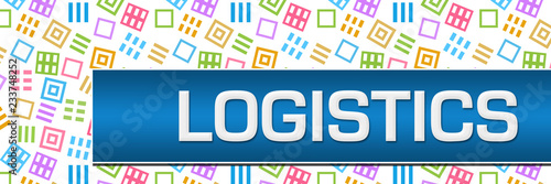 Logistics Colorful Random Squares Blue Stripe