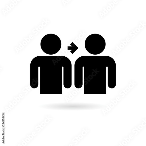 Black Mentoring icon or logo, Mentoring concept