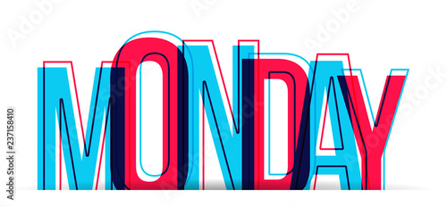 Monday word vector isolated on white background