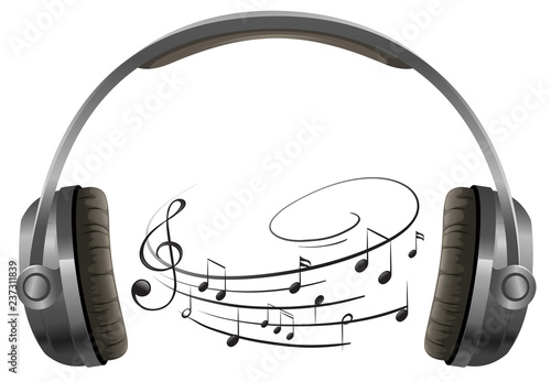 A headphone on white background