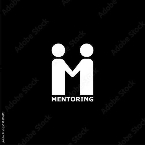 Mentoring icon or logo, Mentoring concept on dark background