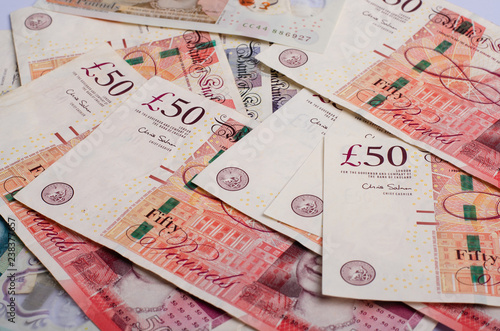 Uk Pound Money Of United Kingdom Close Up On White Note Uk Pound Money Of United Kingdom Close Up On White Note