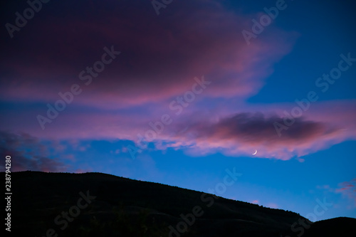 Once In Blue Moon What Was Hiding >> Moon With Clouds At Sunset In A Growing Phase Before Hiding Behind Once In Blue Moon What Was Hiding >> Moon With Clouds At Sunset In A Growing Phase Before Hiding Behind