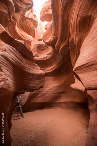 Scenic beauty of the famous Antelope Canyon in Arizona. It is a slot canyon on the Navajo land. It is one of the most adventurous places in Arizona and is very famous among tourists.