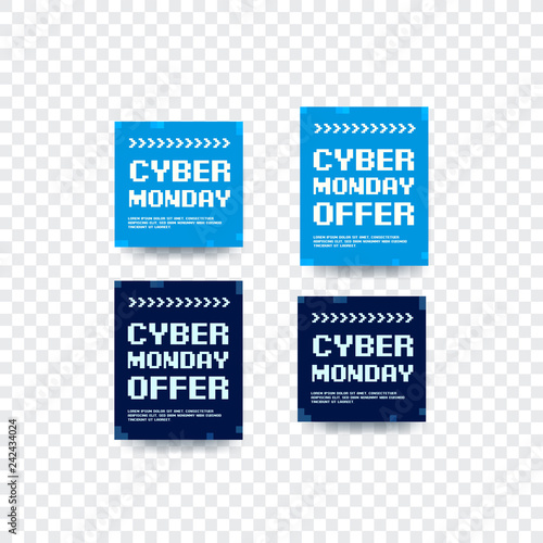 Cyber Monday Offers Bitmap Design Vector Labels