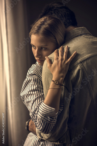 Boyfriend Comforting His Girlfriend Who S Going Through A Hard