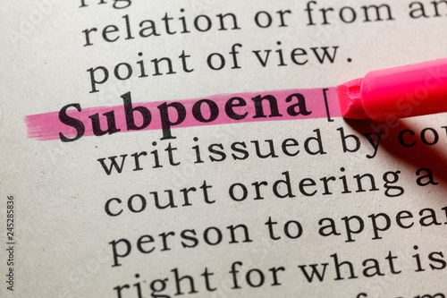 definition of subpoena © Feng Yu