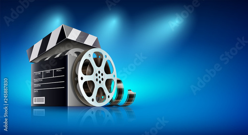 Online cinema. Banner for web films, movies and entertainment © LoopAll