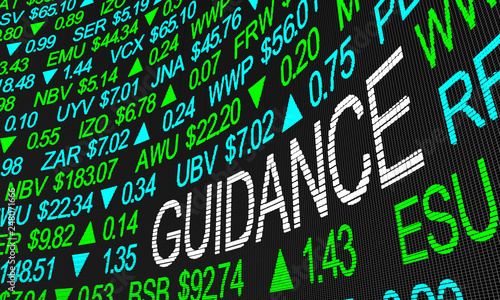 Guidance Advice Stock Market Tips Ticker 3d Illustration