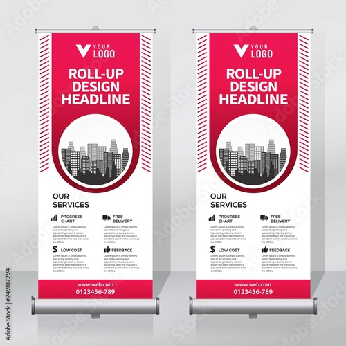 Roll Up Banner Design Template Vertical Abstract Background Pull Roll Up Banner Design Template Vertical Abstract Background Pull Modern