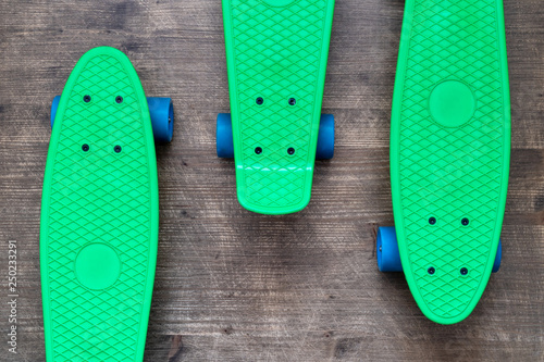 Three green skateboards © graja