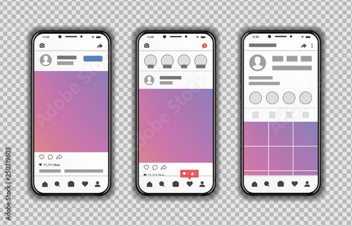 New Mock up. Flat design Photo frame vector illustration a transparent background EPS 10