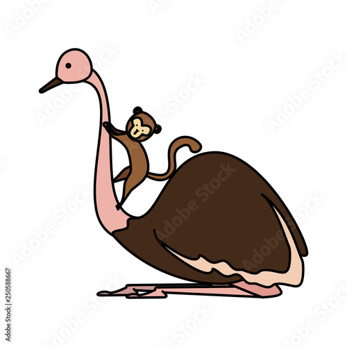 wild ostrich bird character © Gstudio Group