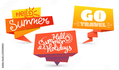 Paper banners isolated on white background. Summer holidays © tovovan