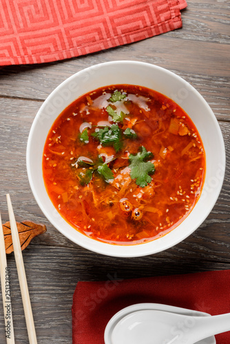 Bowl of spicy soup © yuriygolub