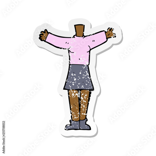 retro distressed sticker of a cartoon female body © lineartestpilot