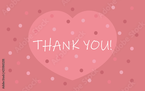 Thank you. Vector illustration, greeting card. Pink background. © MaskaRad