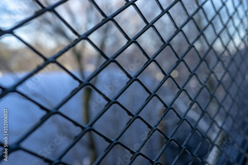 chain link fence wire mesh steel metal © Alex V