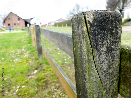 Wooden fence in a countryside. Close-up © tookitook