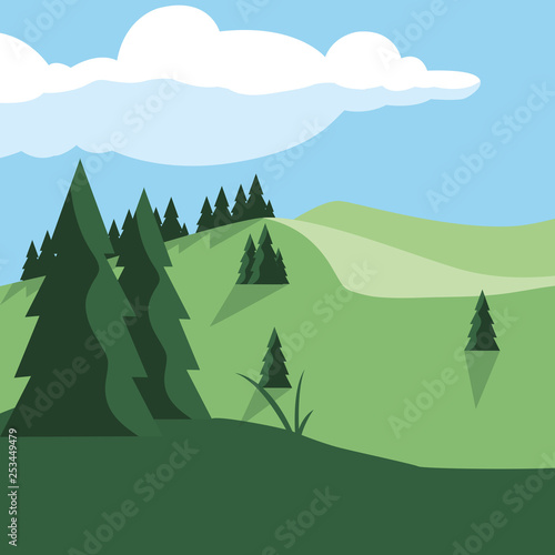 forest landscape scene icon © djvstock