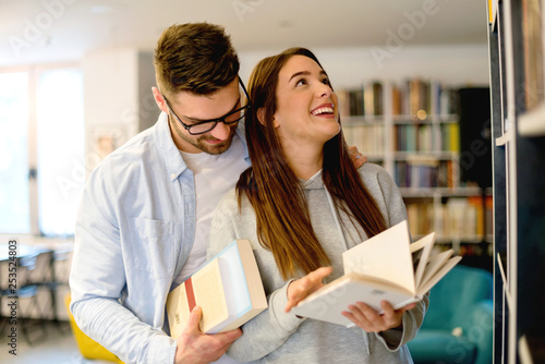 Students in library