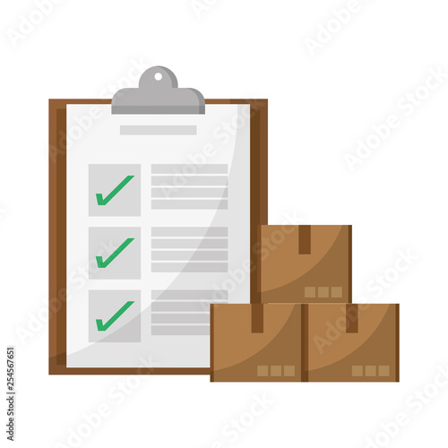 delivery checklist and boxes