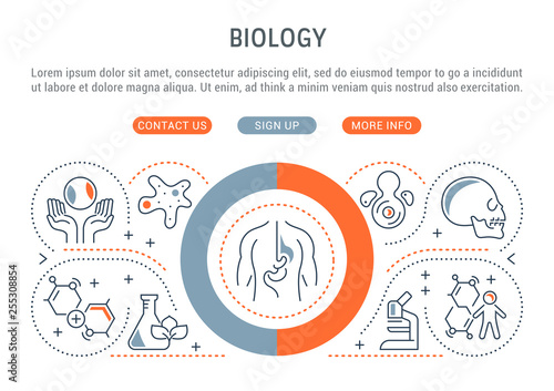 Vector Banner of the Biology. © andrei45454