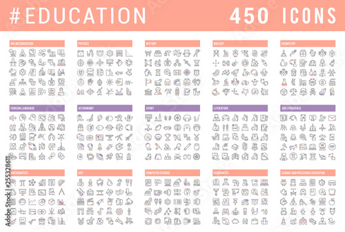Set Vector Line Icons of Education. © andrei45454