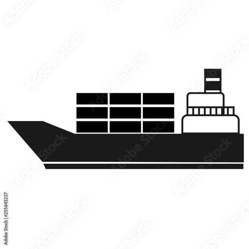 cargo container ship simple art geometric illustration © lkeskinen