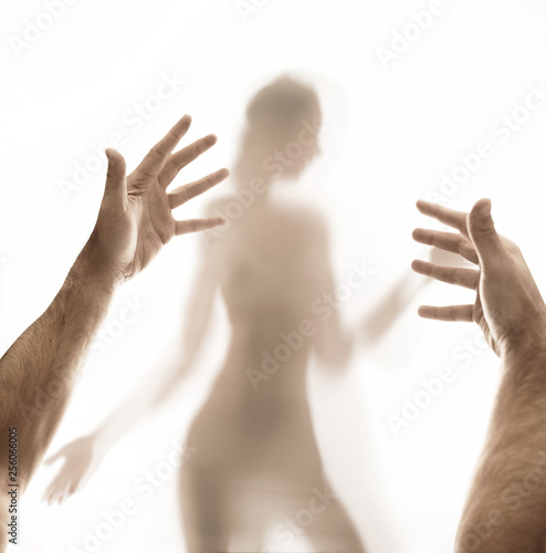 Conceptual picture of the man abusing a woman © konradbak