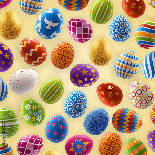 Background with Decorated Eggs © djahan