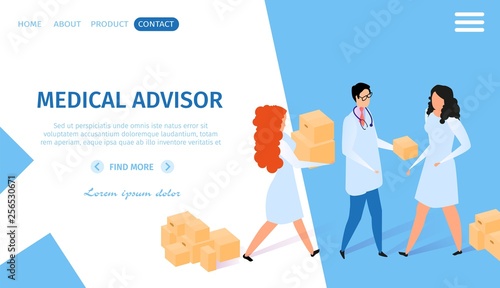 Medical Advisor Horizontal Banner. Infographics