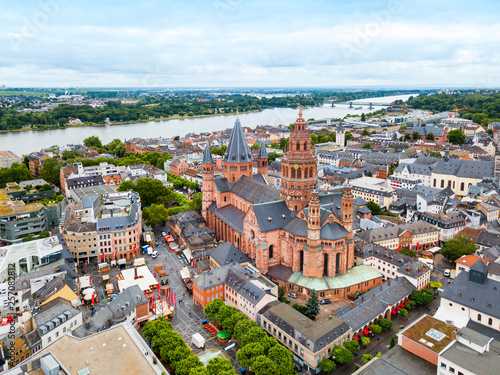 Mainz cathedral aerial view, Germany © saiko3p