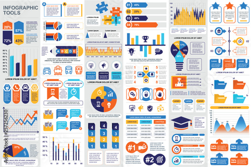 Infographic elements data visualization vector design template. Can be used for steps, options, business processes, workflow, diagram, flowchart concept, timeline, marketing icons, info graphics. © alexdndz